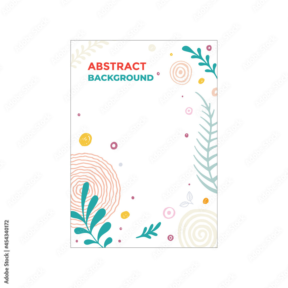 Obraz Abstract background with hand drawn elements. A4 format cover design template for book, report, notebook, album, brochure, magazine, flyer, booklet. Part of set.