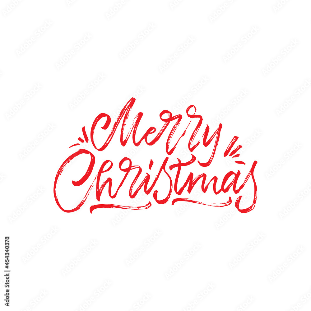 Merry Christmas vector text Calligraphic Lettering design card template. Calligraphic handmade lettering.