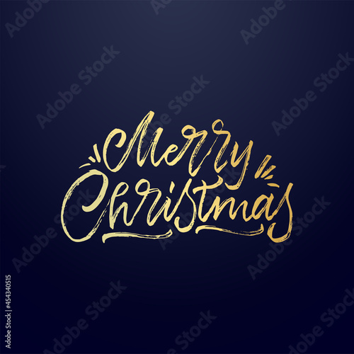 Merry Christmas vector text Calligraphic Lettering design card template. Calligraphic handmade lettering.