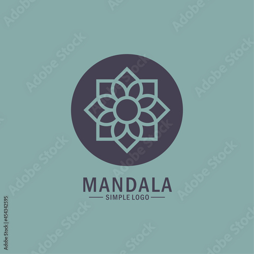 Mandala lotus simple logo vector icon