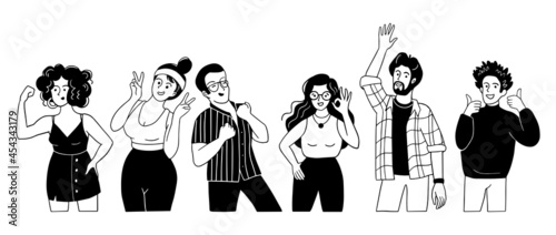 Human various gestures. Signs, signals of emotions