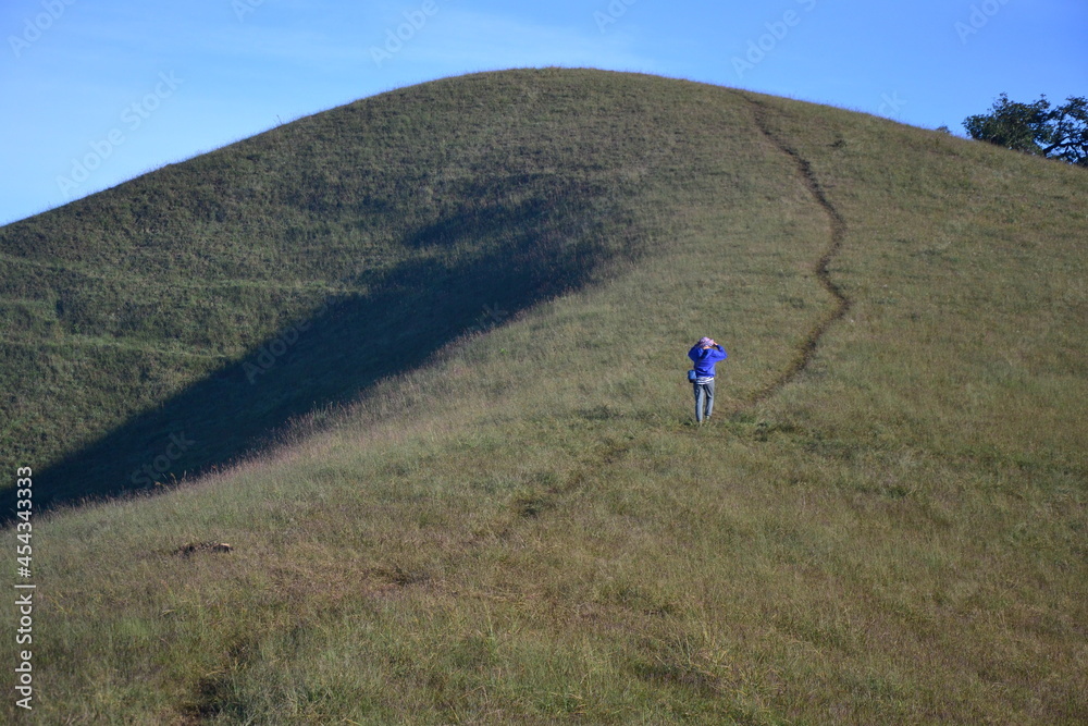 hiking in the mountains