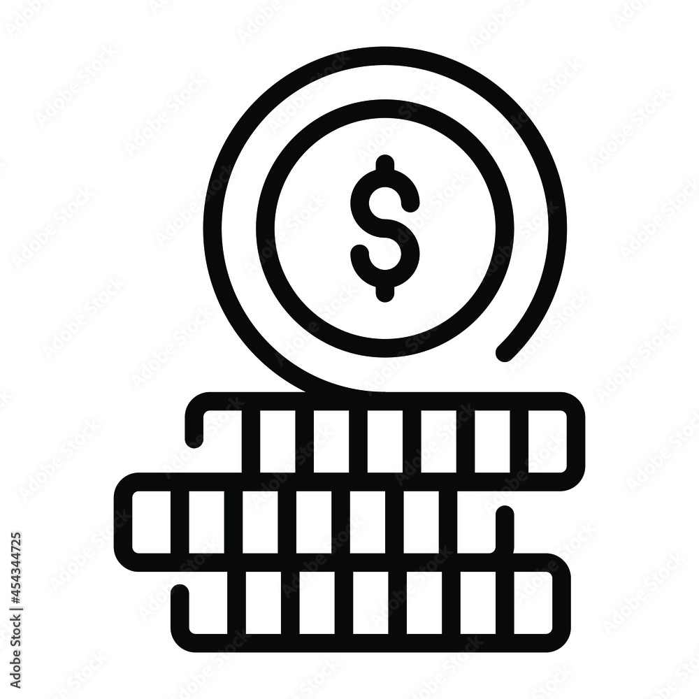 coins outline icon, business and finance icon. coins outline icon, business and finance icon.