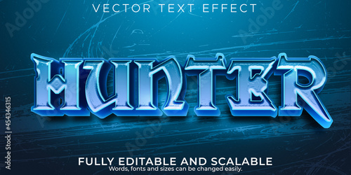 Fényképezés Hunter text effect, editable viking and warrior text style