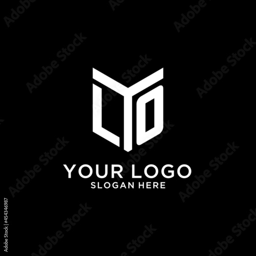 LO mirror initial logo, creative bold monogram initial design style photo