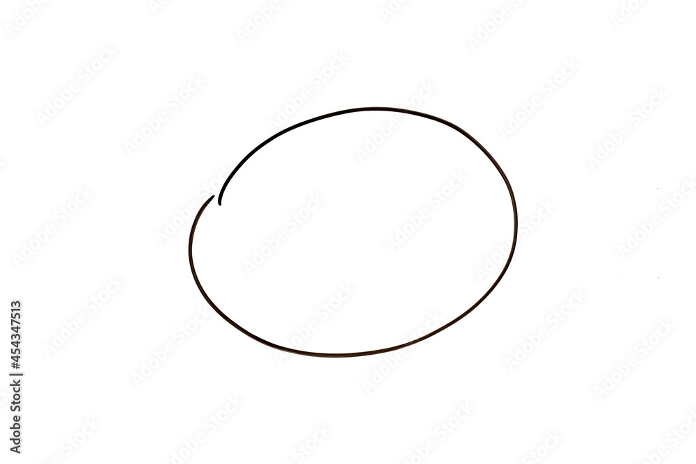 Black color line handdrawing as circle shape on white background Black color line handdrawing as circle shape on white background
