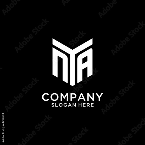 Φωτογραφία NA mirror initial logo, creative bold monogram initial design style