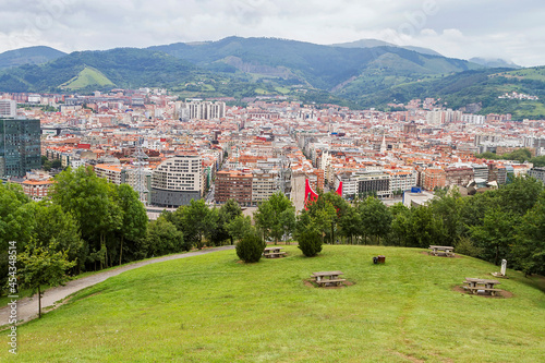 Bilbao city in the Basque country seen from the mountain photo