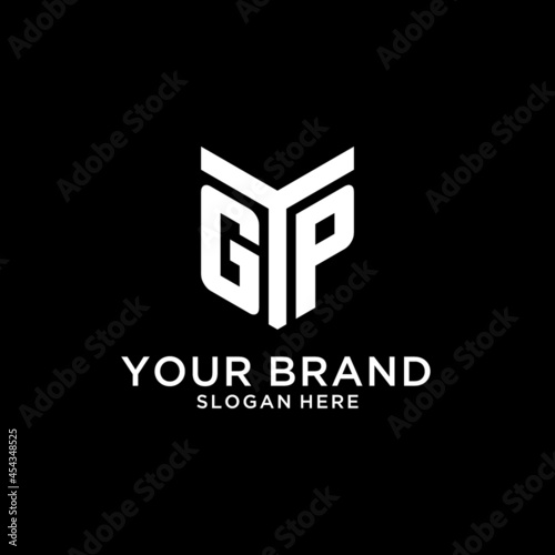 Tapet GP mirror initial logo, creative bold monogram initial design style