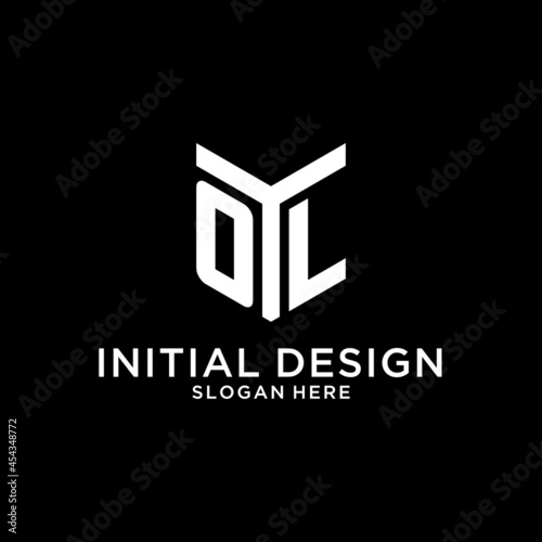 OL mirror initial logo, creative bold monogram initial design style photo