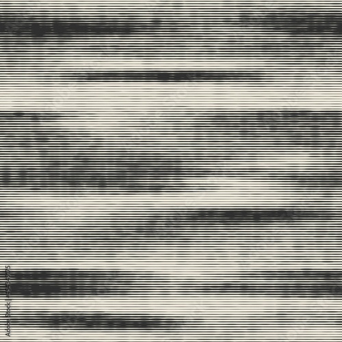 Seamless monochrome urban degrade striped effect in vector repeat graphic motif for print. Vector illustration. Modern worn aged fashion motif. Rough glitch effect. Abstract neutral material textile.