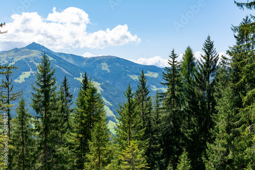 Alpine scenery in the Tyrolian Alps in Austria on a sunny summer day