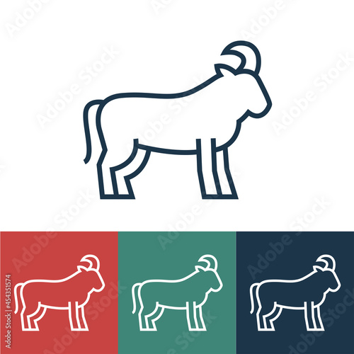 Vector linear icon with bull