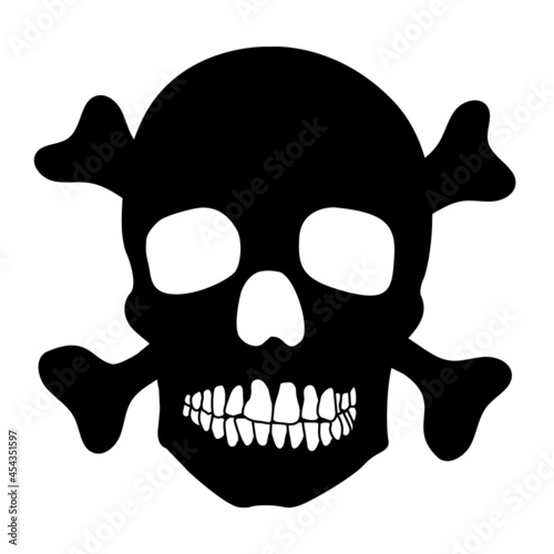 Human skull skeleton. Vector pictogram.