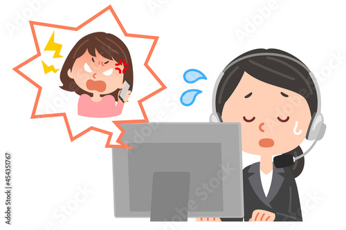サポートセンターとクレーマーの女性