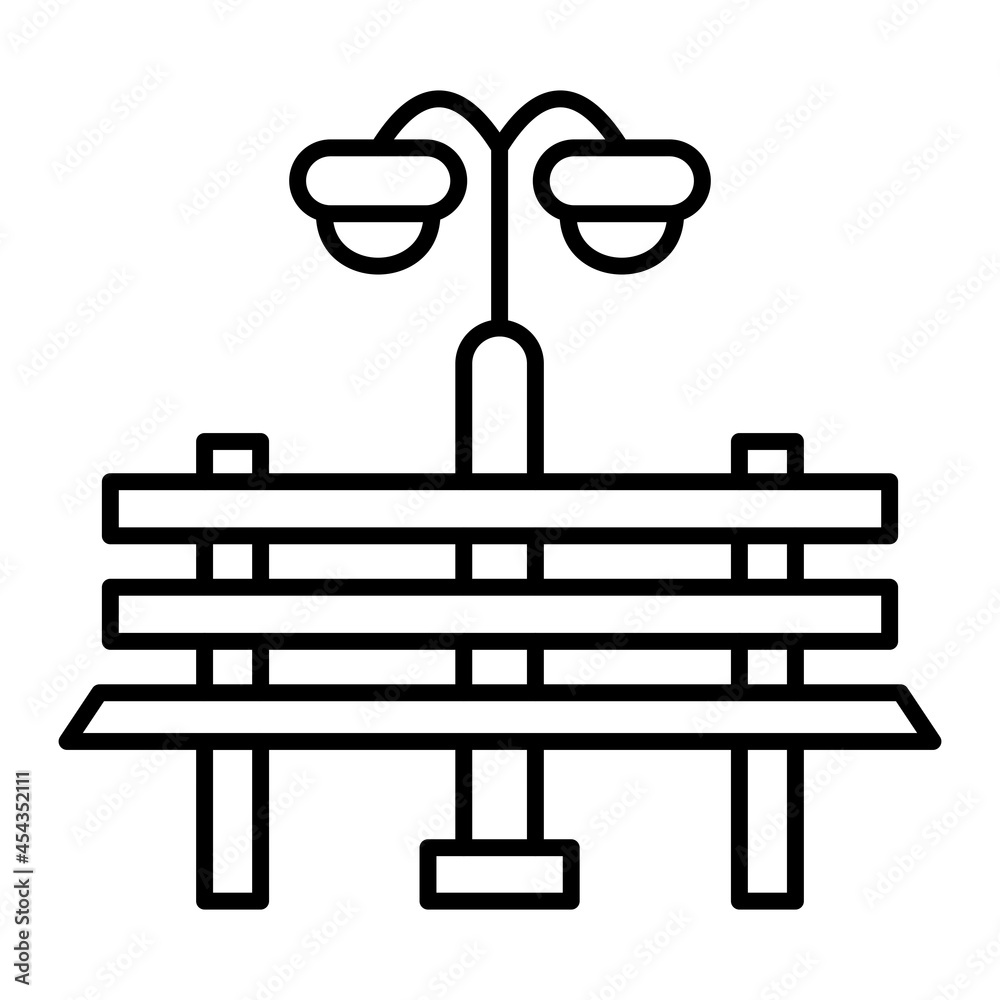 Park Vector Outline Icon Isolated On White Background Park Vector Outline Icon Isolated On White Background