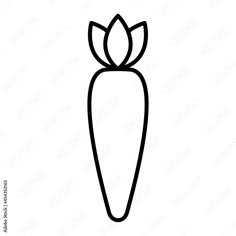 Carrot Vector Outline Icon Isolated On White Background Carrot Vector Outline Icon Isolated On White Background
