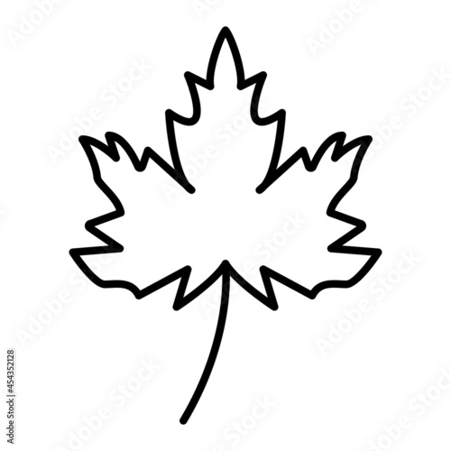 Maple Leaf Vector Outline Icon Isolated On White Background