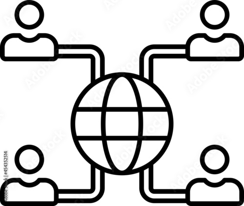 Networking Vector Outline Icon Isolated On White Background