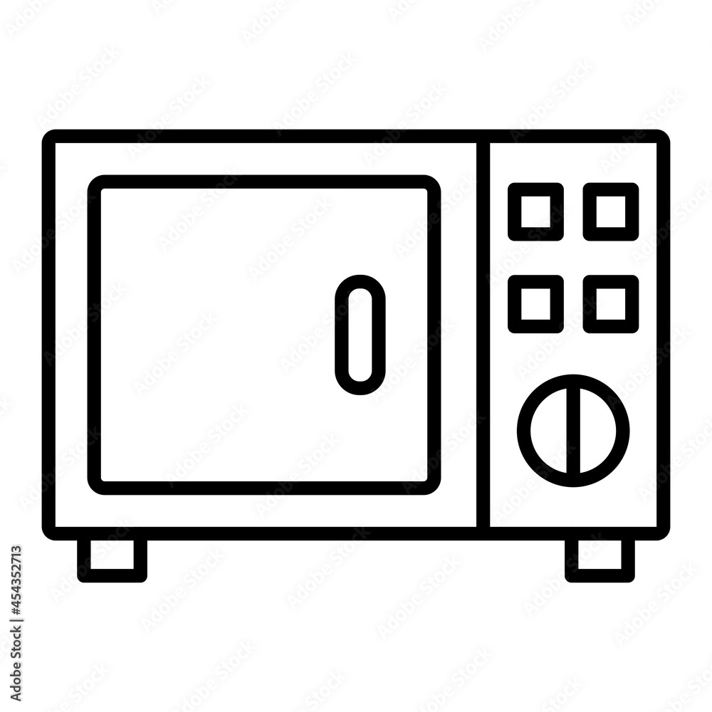 Microwave Vector Outline Icon Isolated On White Background Microwave Vector Outline Icon Isolated On White Background