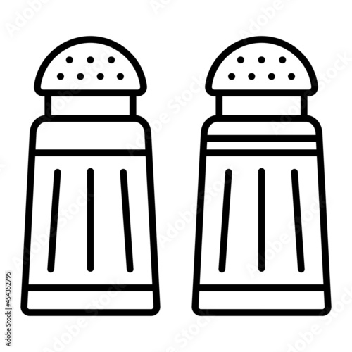 Salt and pepper Vector Outline Icon Isolated On White Background