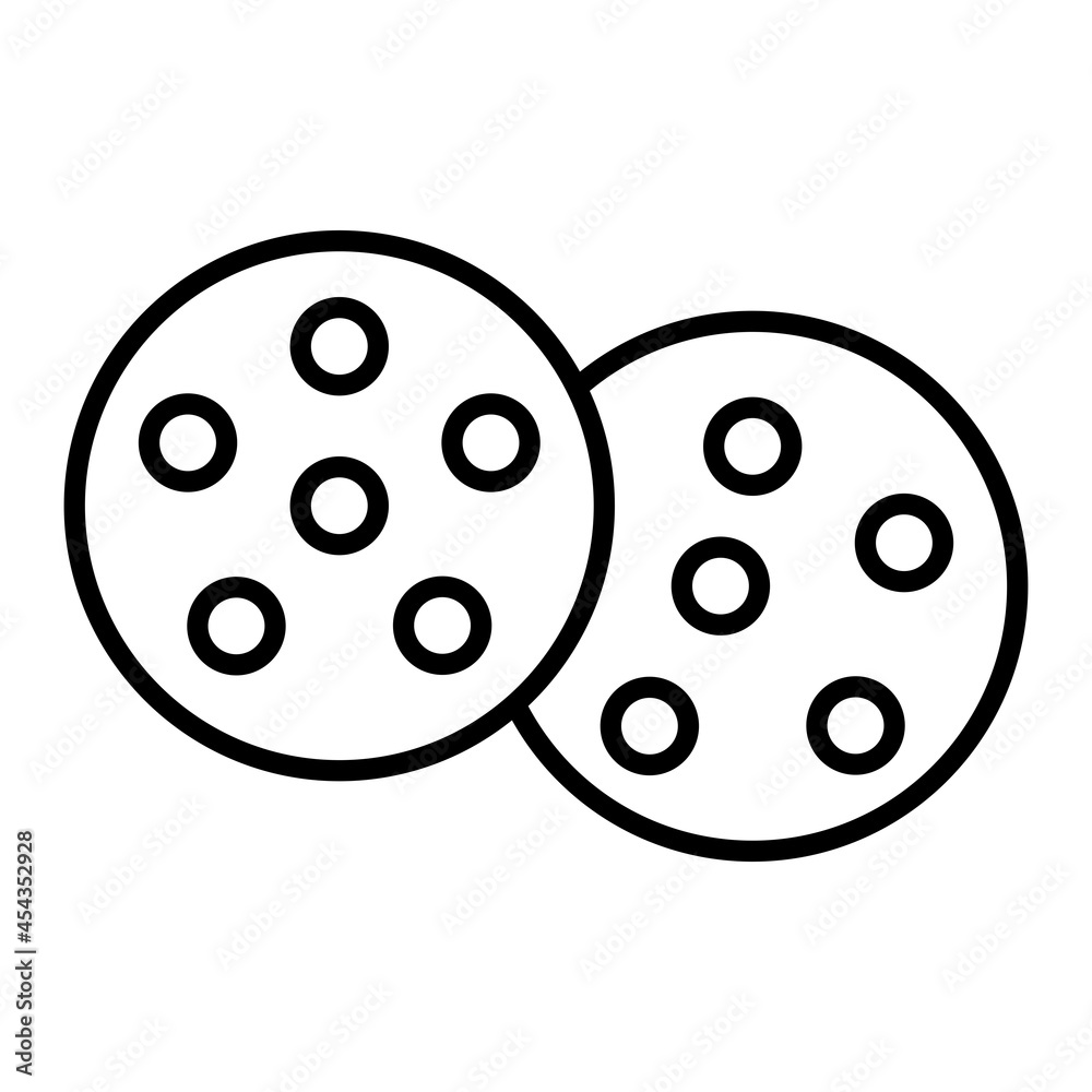 Cookie Vector Outline Icon Isolated On White Background Cookie Vector Outline Icon Isolated On White Background