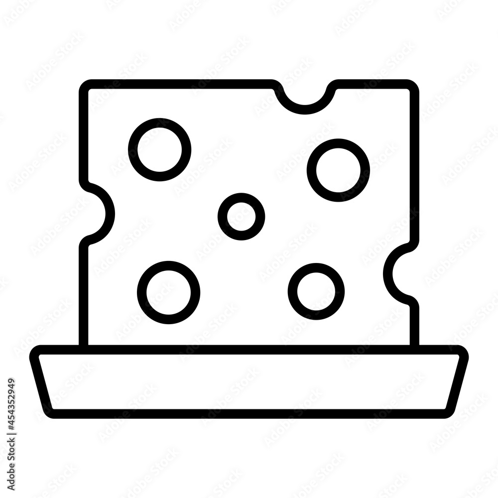 Cheese Vector Outline Icon Isolated On White Background Cheese Vector Outline Icon Isolated On White Background