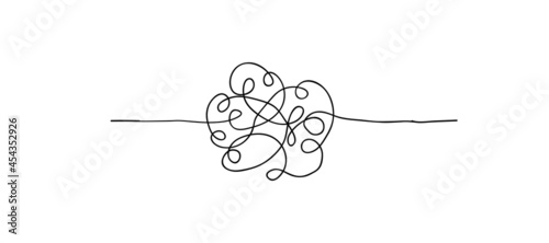 Vector random chaotic lines isolated on white background.