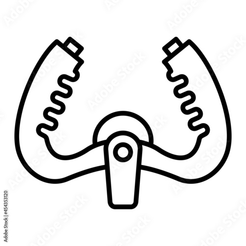 Plane Steering Wheel Vector Outline Icon Isolated On White Background