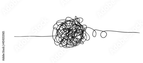 Vector random chaotic lines isolated on white background.