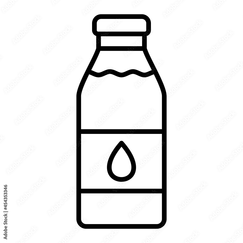 Milk Vector Outline Icon Isolated On White Background Milk Vector Outline Icon Isolated On White Background