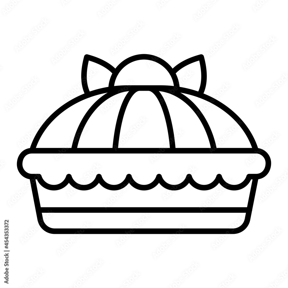 Pie Vector Outline Icon Isolated On White Background Pie Vector Outline Icon Isolated On White Background