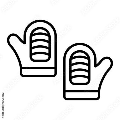 Oven glove Vector Outline Icon Isolated On White Background