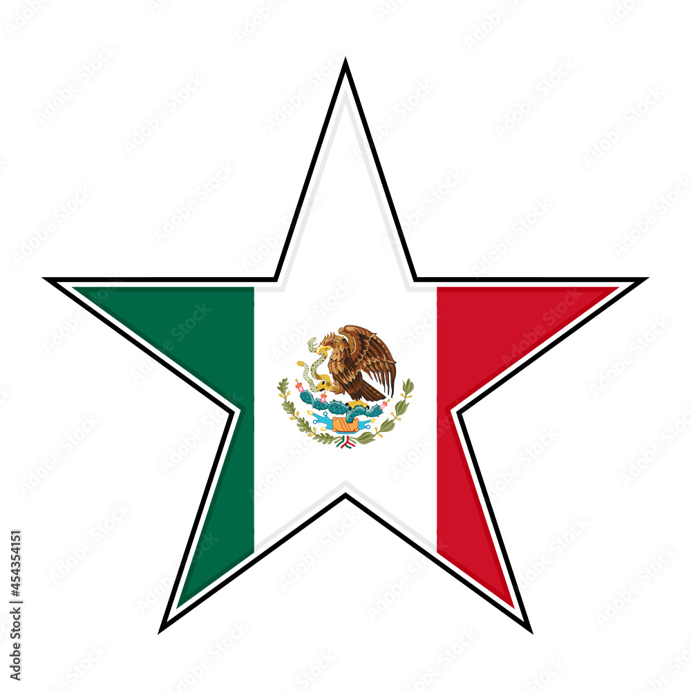 star icon with mexico flag isolated on white background. vector illustration Stock Vector ...