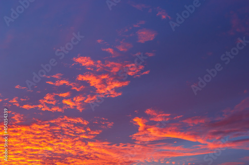 red sky and clouds in the evening on twilight 