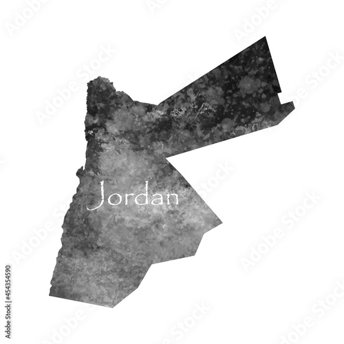Old abstract grunge map of Jordan with ancient map and letters on white background. Vector EPS 10.