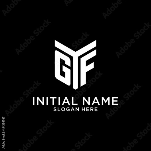 GF mirror initial logo, creative bold monogram initial design style