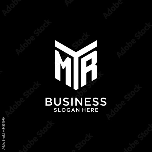 MR mirror initial logo, creative bold monogram initial design style photo
