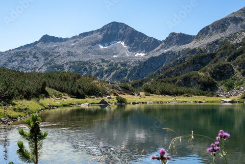 Alpine lake in the mountains of Pirin National Park, Bulgaria photo