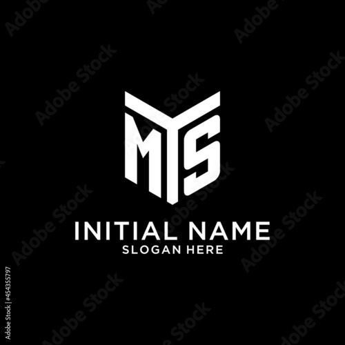 MS mirror initial logo, creative bold monogram initial design style photo