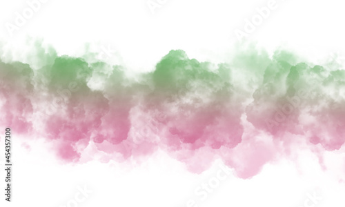 Pink and green watercolor scribble texture. Abstract watercolor on a white background. Pink and green abstract watercolor background.