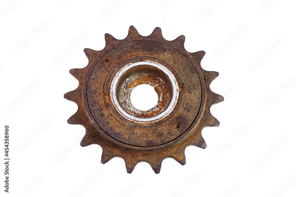 Bicycle single speed freewheel sprocket isolated on white background Bicycle single speed freewheel sprocket isolated on white background