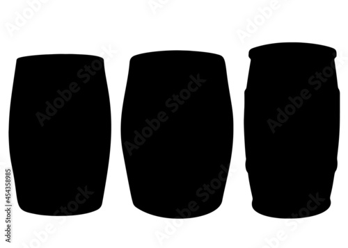 Large household barrels included. Vector image.