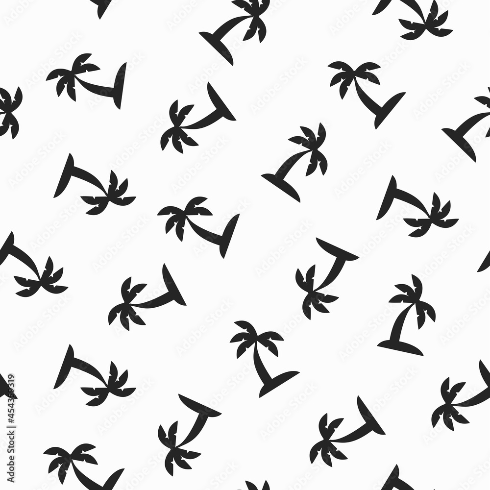 Palm trees pattern. Vector black and white seamless pattern background with palm trees Palm trees pattern. Vector black and white seamless pattern background with palm trees