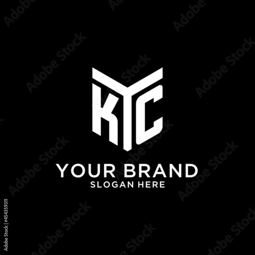 KC mirror initial logo, creative bold monogram initial design style