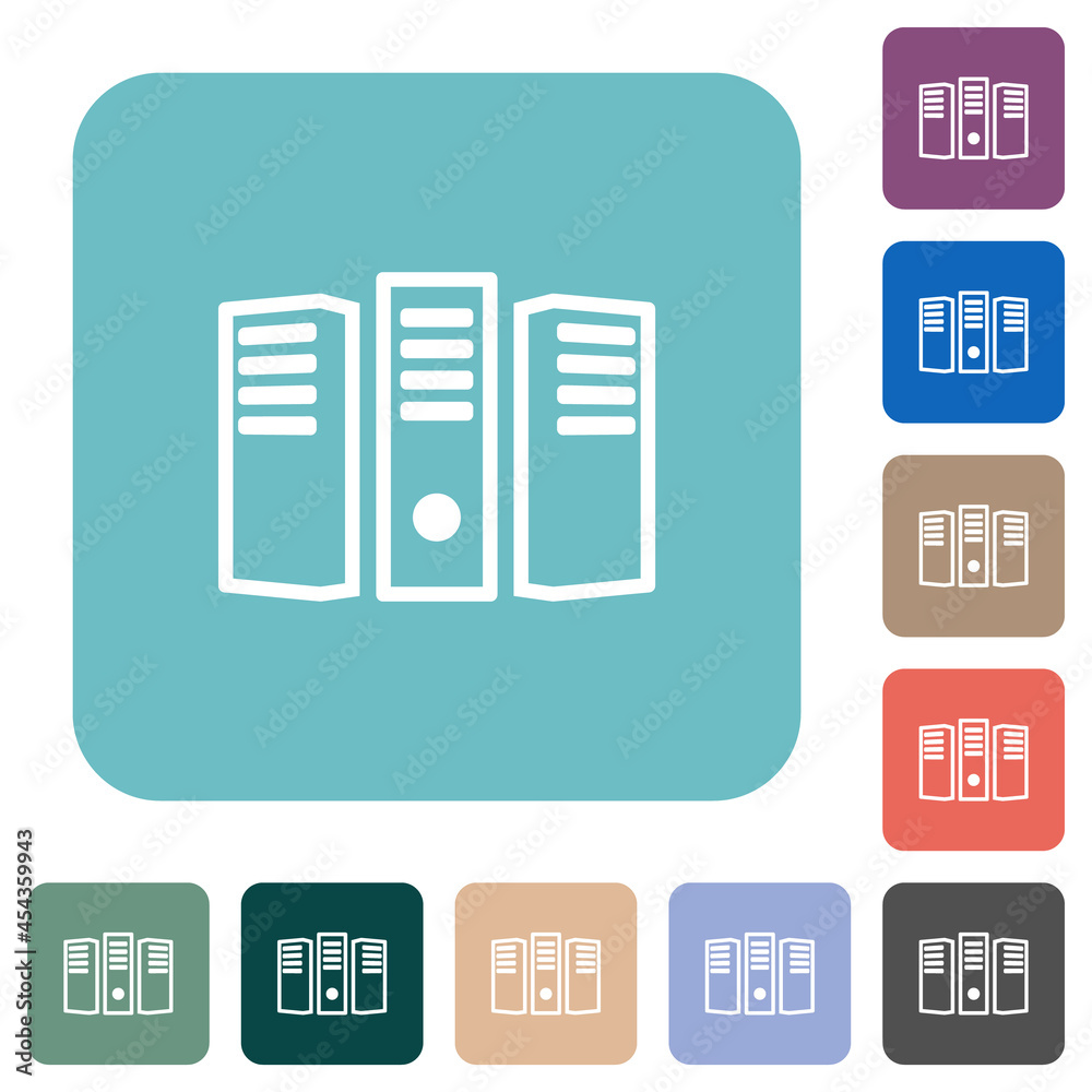 Server hosting outline rounded square flat icons Server hosting outline rounded square flat icons