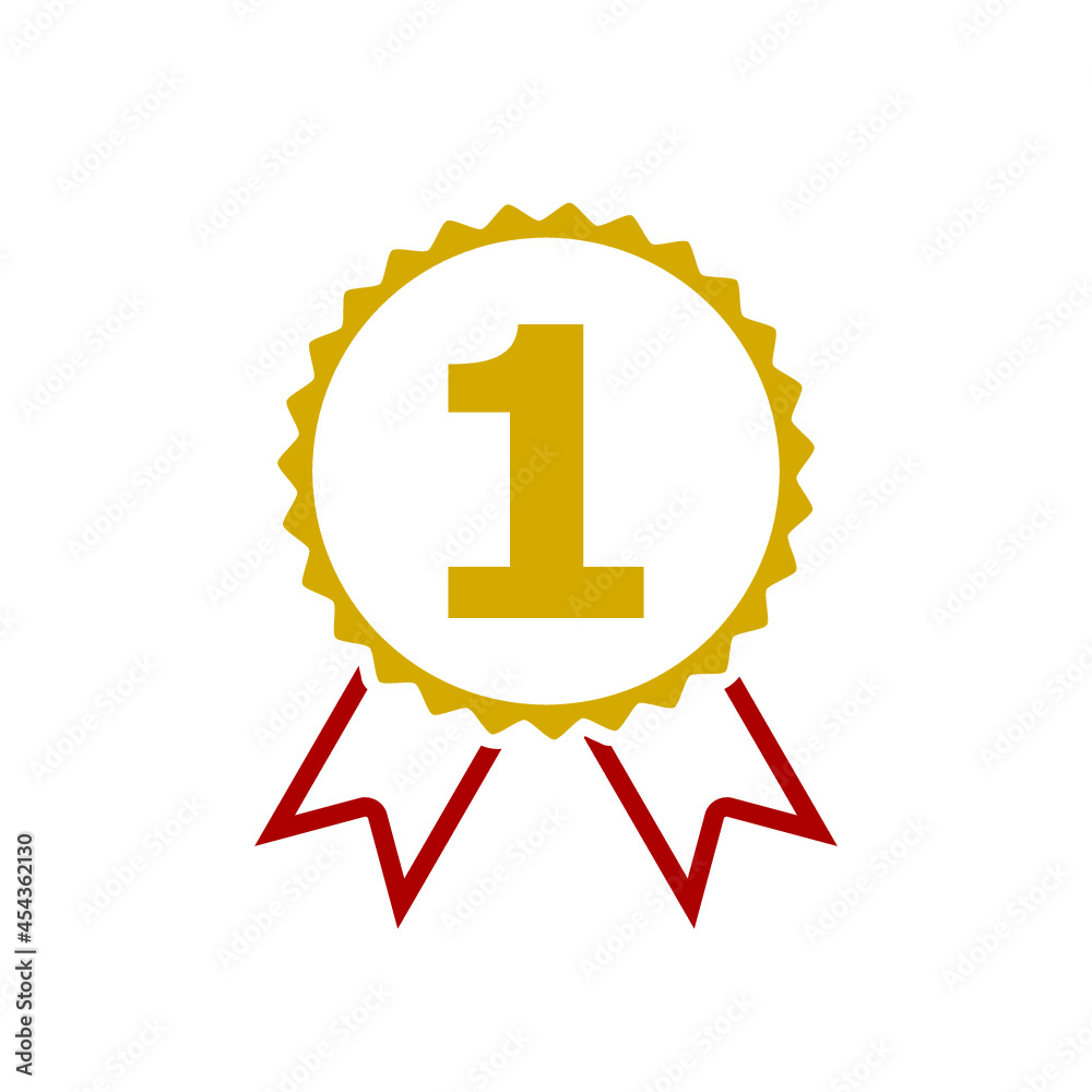 Gold medal 1st place icon isolated on white background Gold medal 1st place icon isolated on white background
