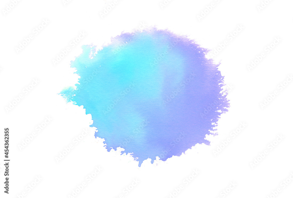 水色と紫のグラデーション水玉イラスト　水彩抽象背景素材　ブラシマーカー