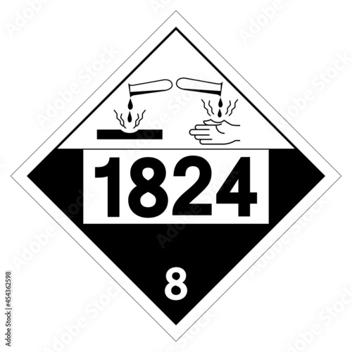 UN1824 Sodium Hydroxide Symbol Sign, Vector Illustration, Isolate On White Background Label. EPS10