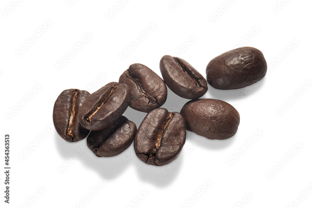 Obraz premium Porção de grãos de café torrados e selecionados